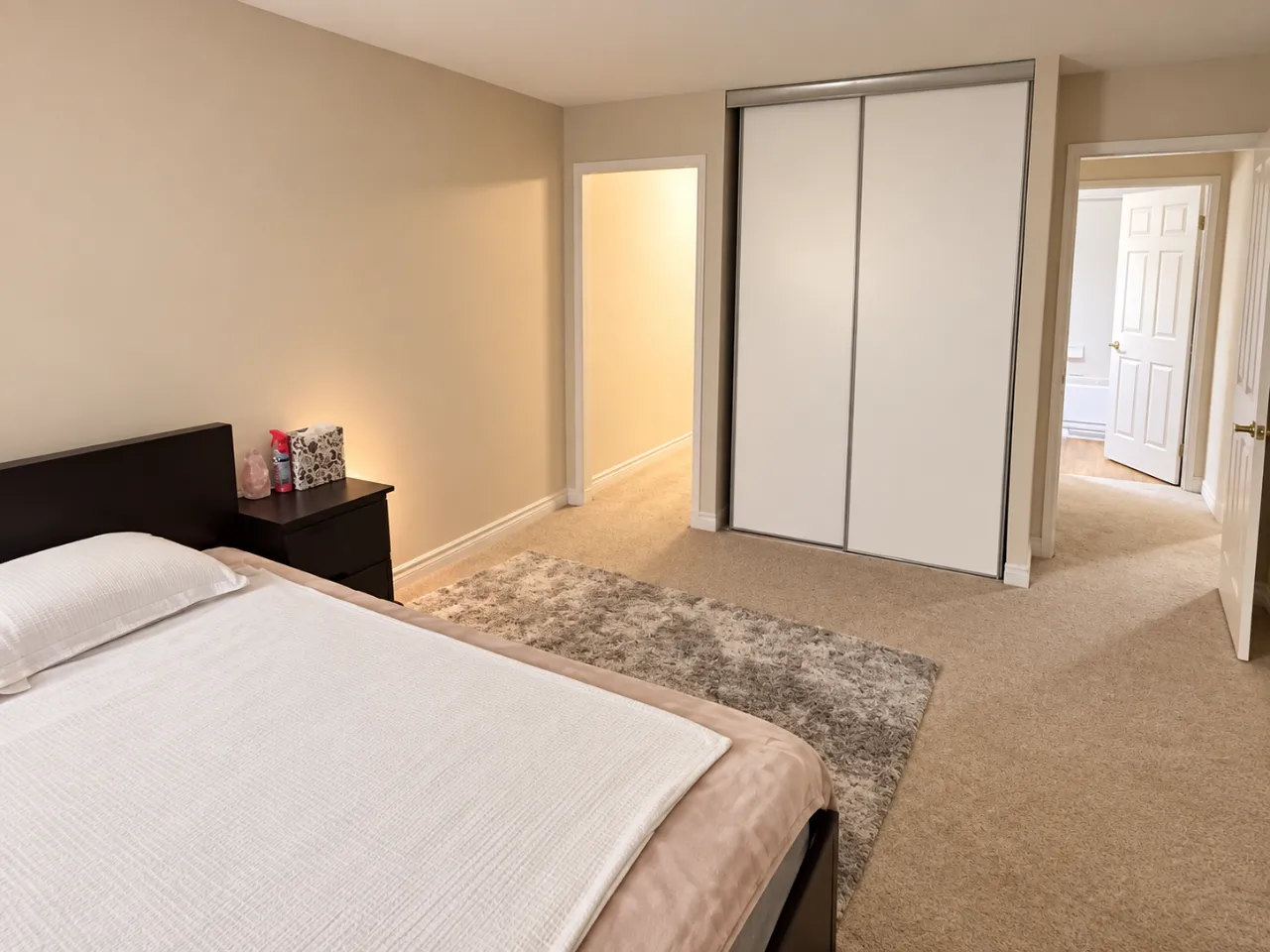 Comfortable room with warm golden lighting